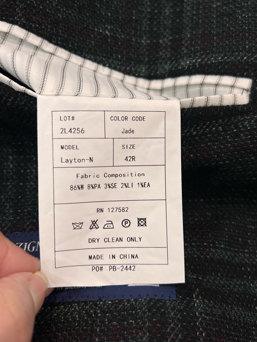 Paul Betenly Layton Sport Coat Men's Charcoal Jade Green Windowpane Blazer 42R - Picture 8 of 15